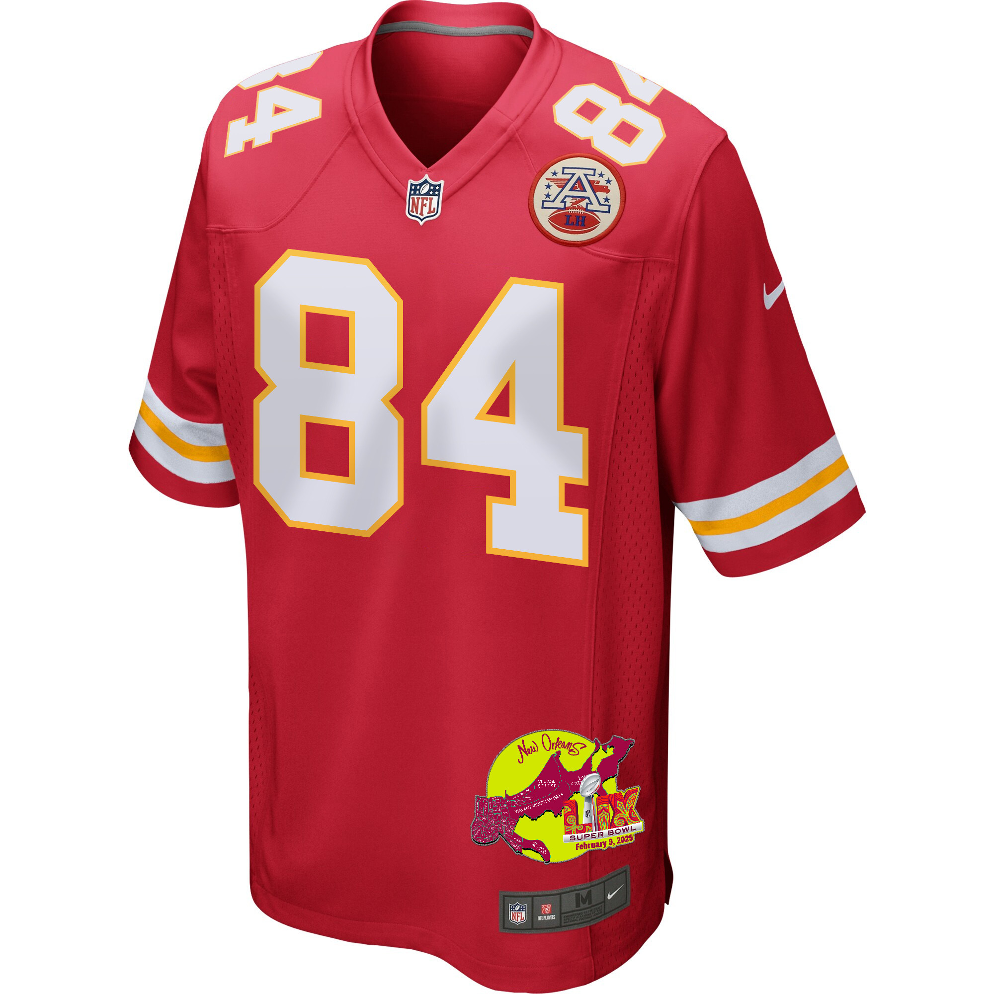 Justin Watson #84 Kansas City Chiefs Super Bowl LIX Game Jersey - Men's | Red - Image 3