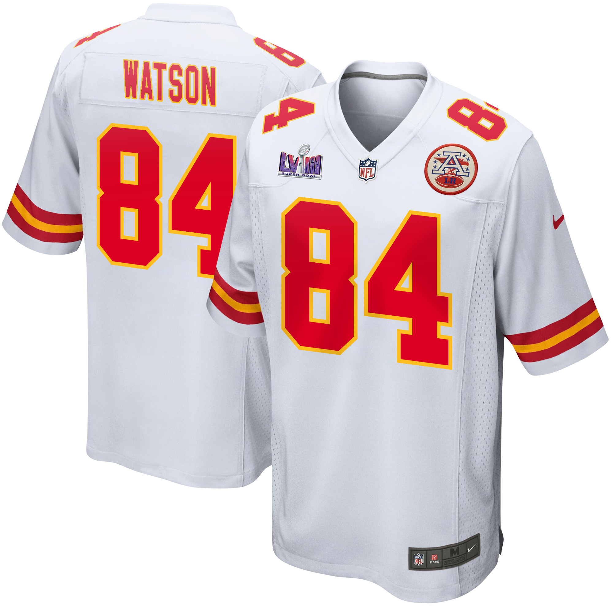 Justin Watson #84 Kansas City Chiefs Super Bowl LVIII Patch Game Jersey - Men's | White