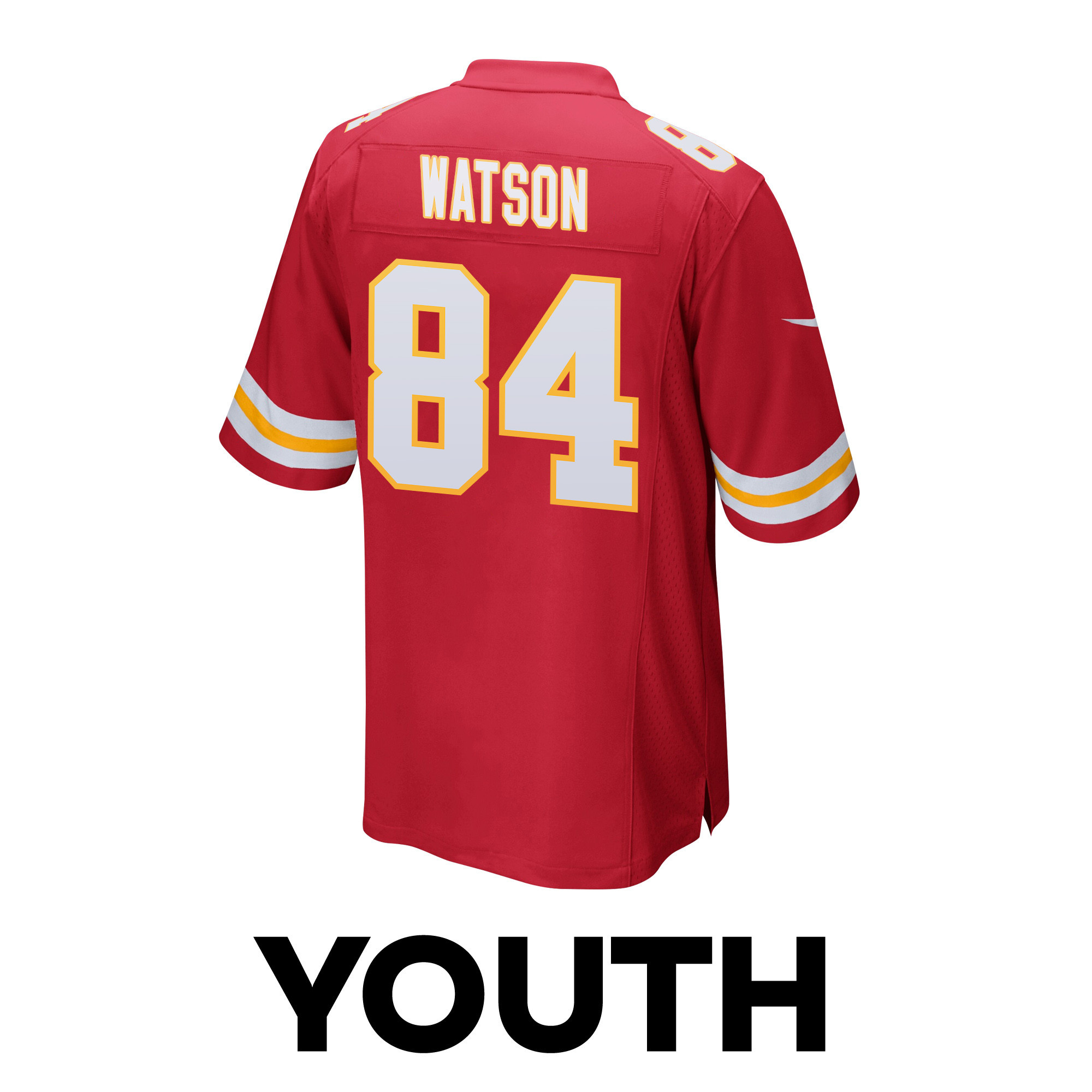 Justin Watson #84 Kansas City Chiefs Super Bowl LVIII Patch Game Jersey - Youth | Red - Image 3