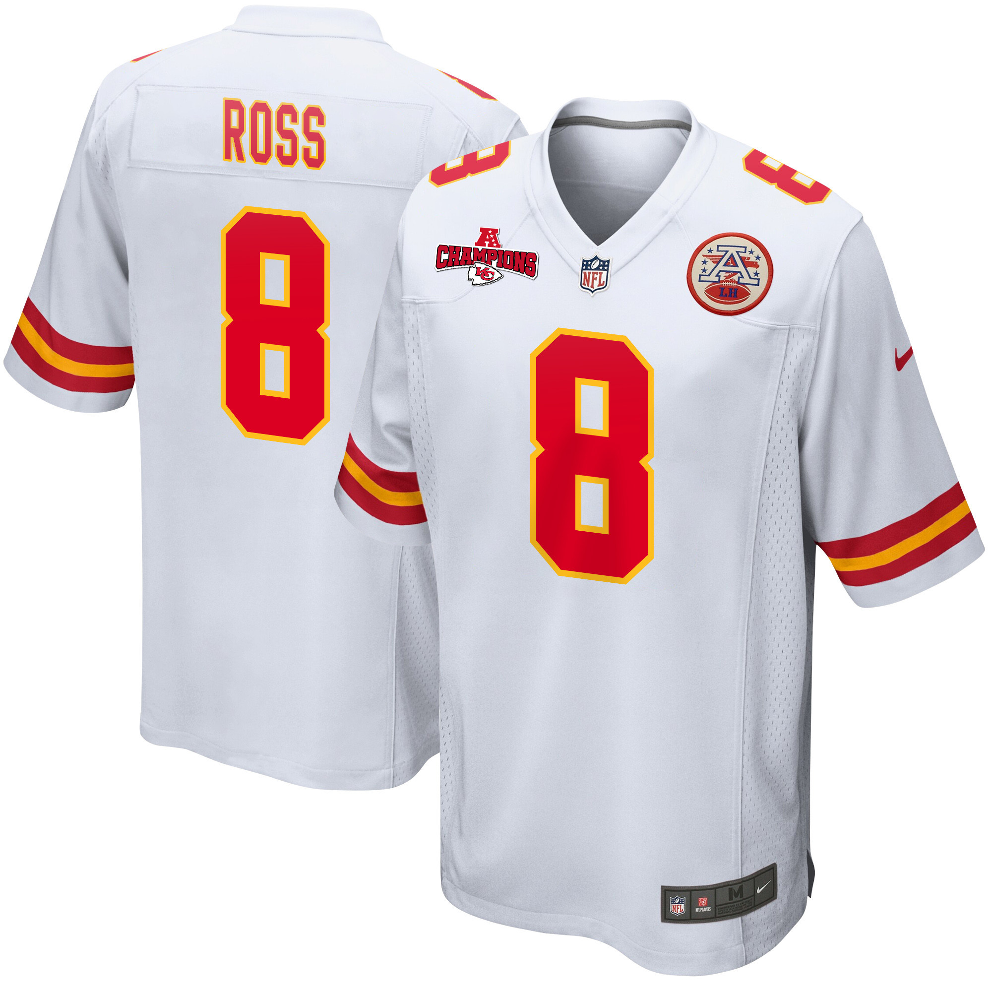 Justyn Ross #8 Kansas City Chiefs Game Jersey - Men's | White