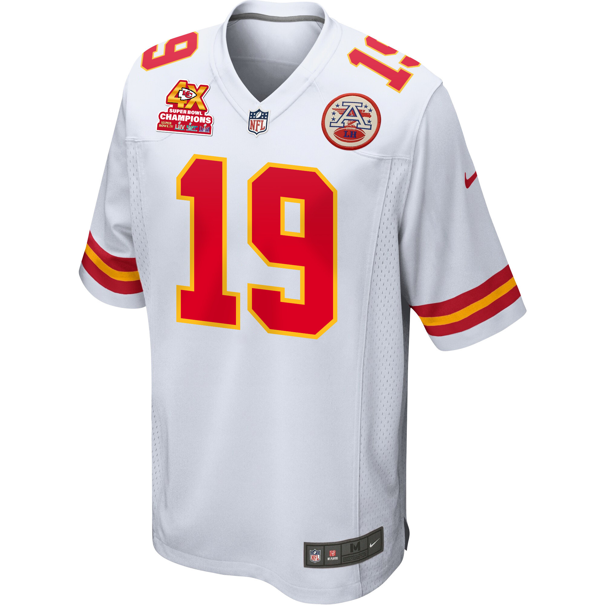 Alternative view of Kadarius Toney #19 Kansas City Chiefs Super Bowl LVIII Champions 4X Game Jersey - Men's | White