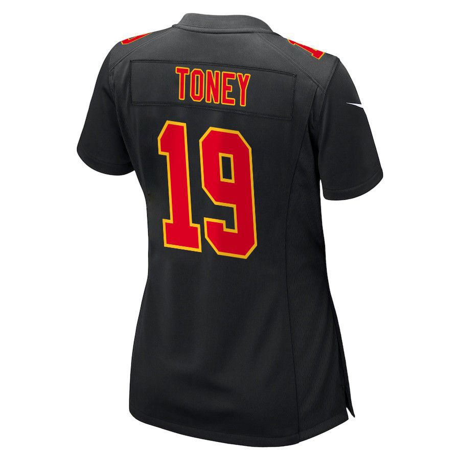 Kadarius Toney #19 Kansas City Chiefs Super Bowl LVIII Champions 4X Game Jersey - Women's | Carbon Black - Image 3