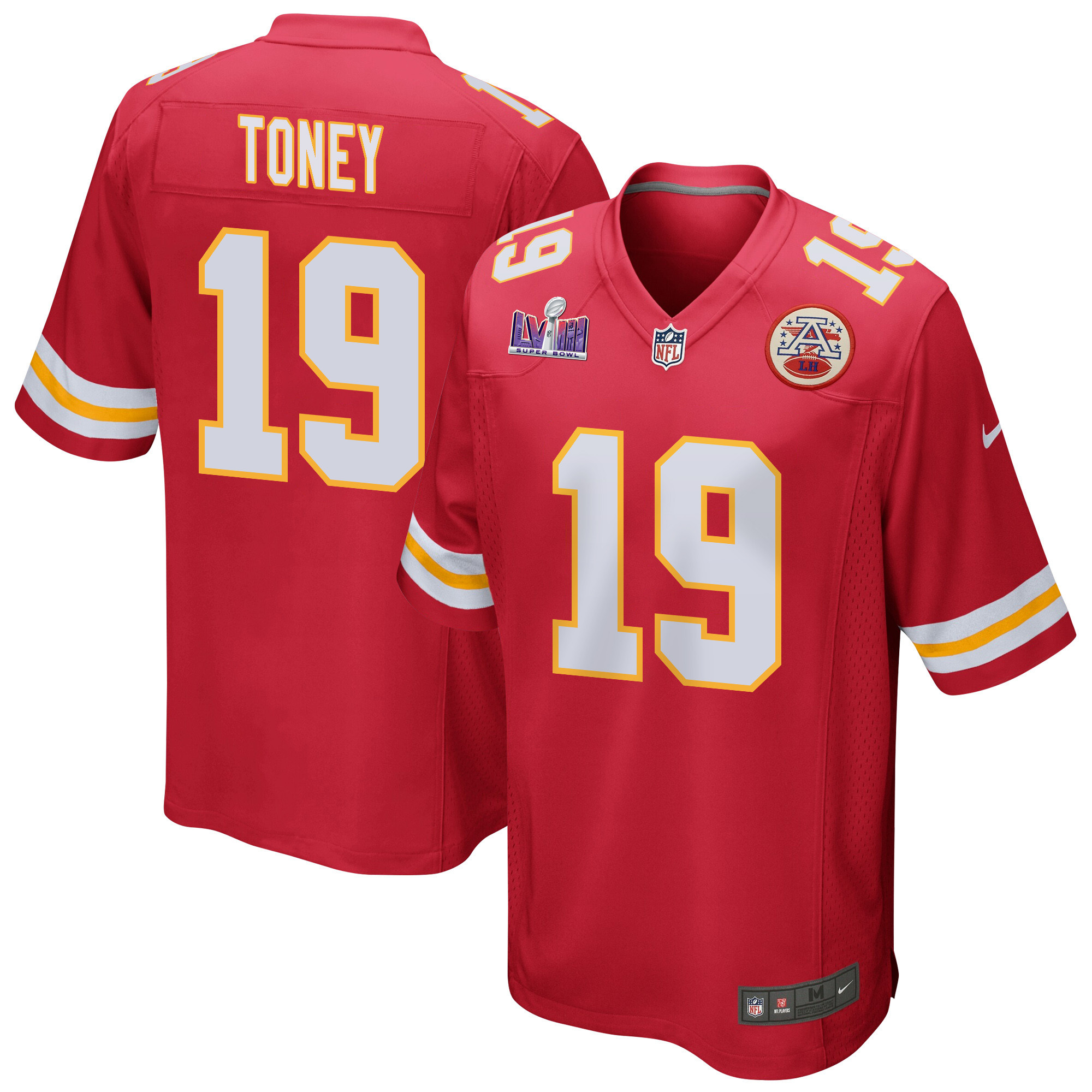 Kadarius Toney #19 Kansas City Chiefs Super Bowl LVIII Patch Game Jersey - Men's | Red