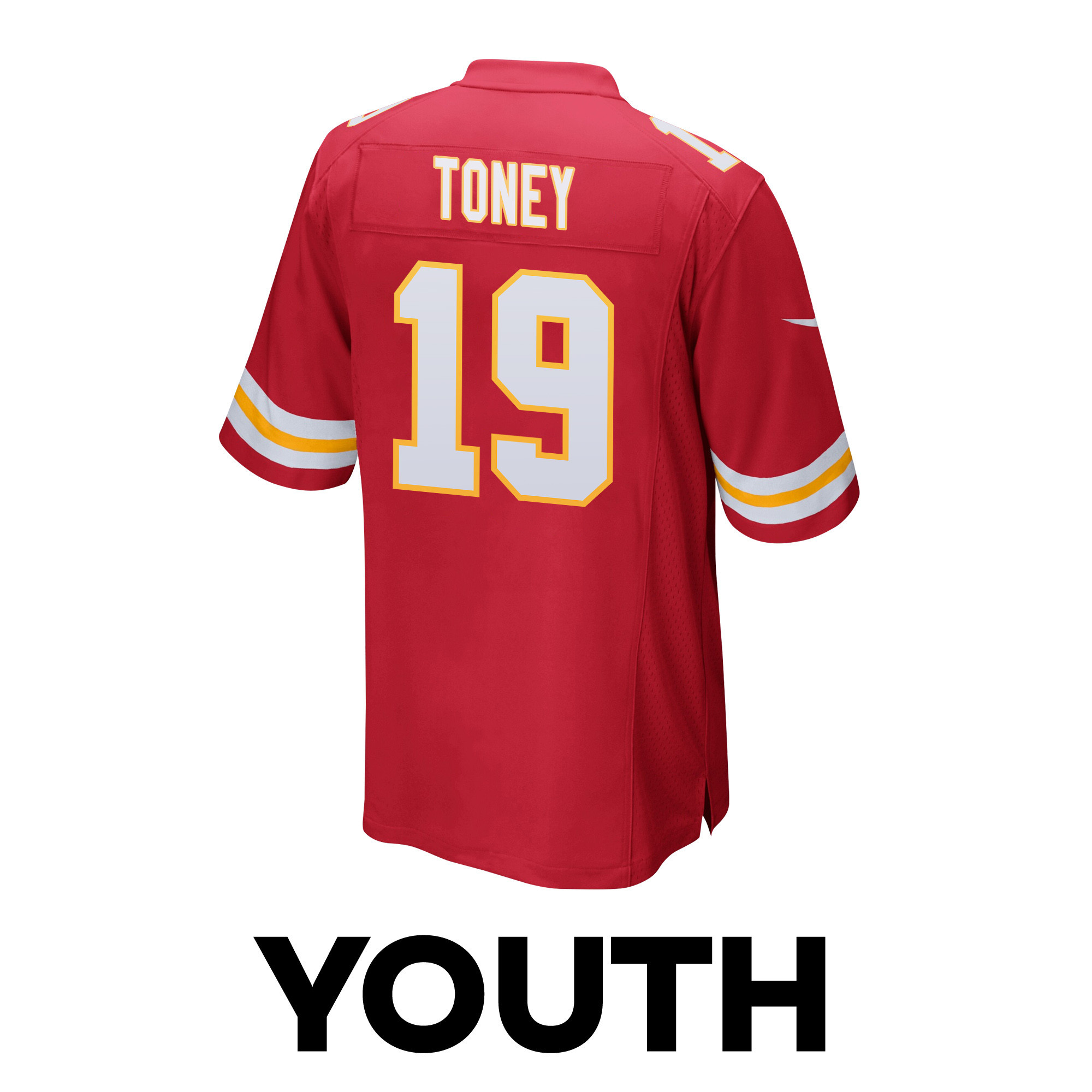 Kadarius Toney #19 Kansas City Chiefs Super Bowl LVIII Patch Game Jersey - Youth | Red - Image 3