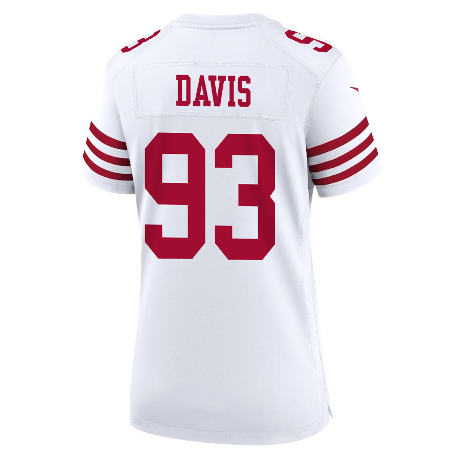 Kalia Davis #93 San Francisco 49ers Super Bowl LVIII Patch Game Jersey - Women's | White - Image 3