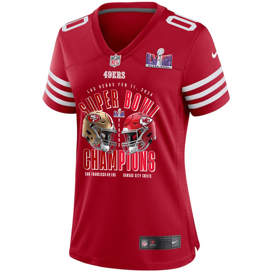 Kansas City Chiefs Super Bowl LVIII Game Jersey - Women's | Scarlet - Image 2