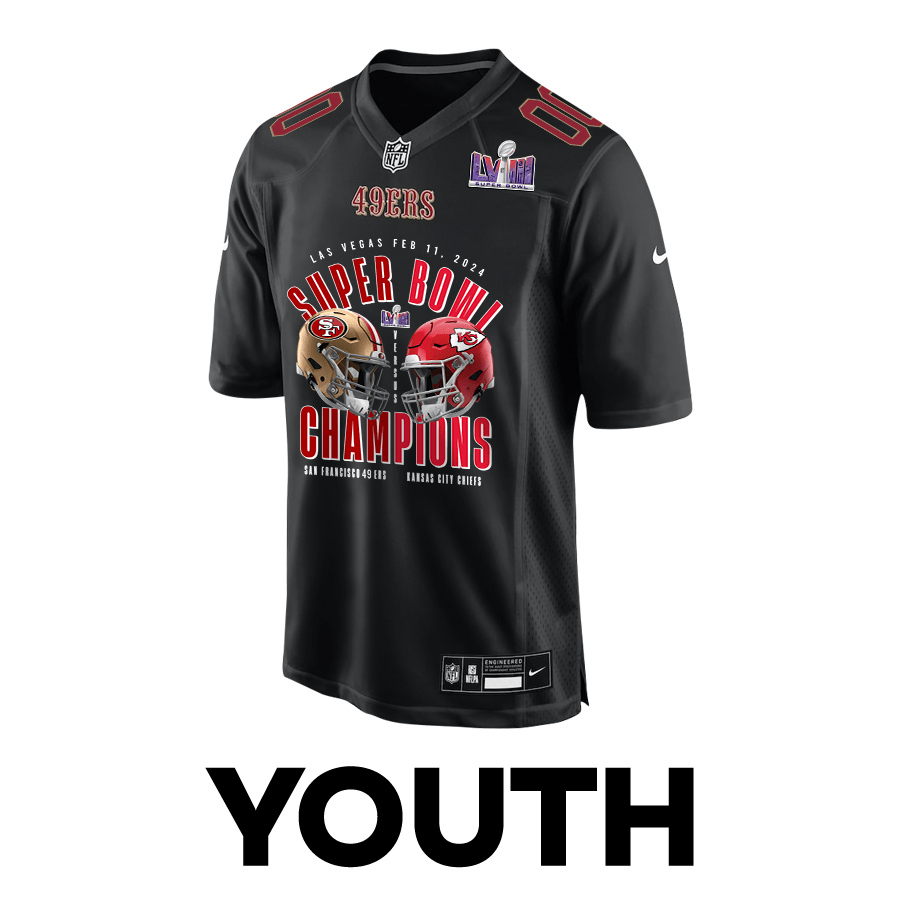 Kansas City Chiefs Super Bowl LVIII Game Jersey - Youth | Carbon Black - Image 2