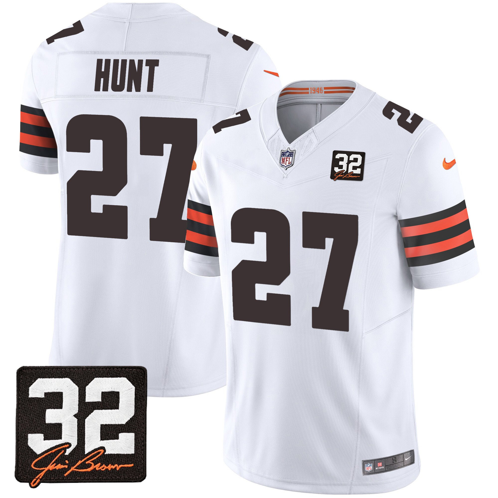 Kareem Hunt #27 Cleveland Browns Game Jersey - Men's | White