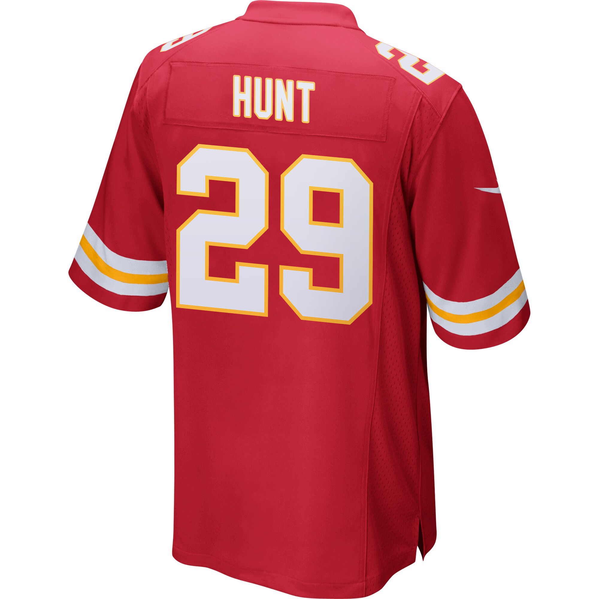 Alternative view of Kareem Hunt #29 Kansas City Chiefs Super Bowl LIX Champions Patch Game Jersey - Men's | Red