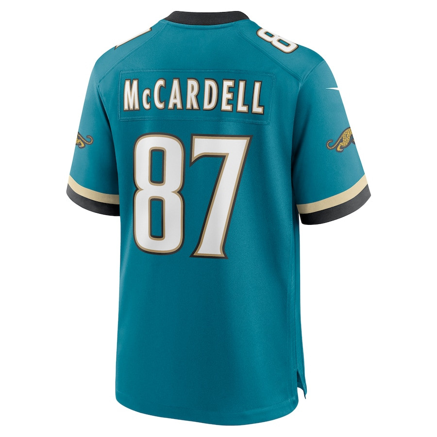 Keenan McCardell #87 Jacksonville Jaguars Throwback Game Jersey - Men's | Teal - Image 3