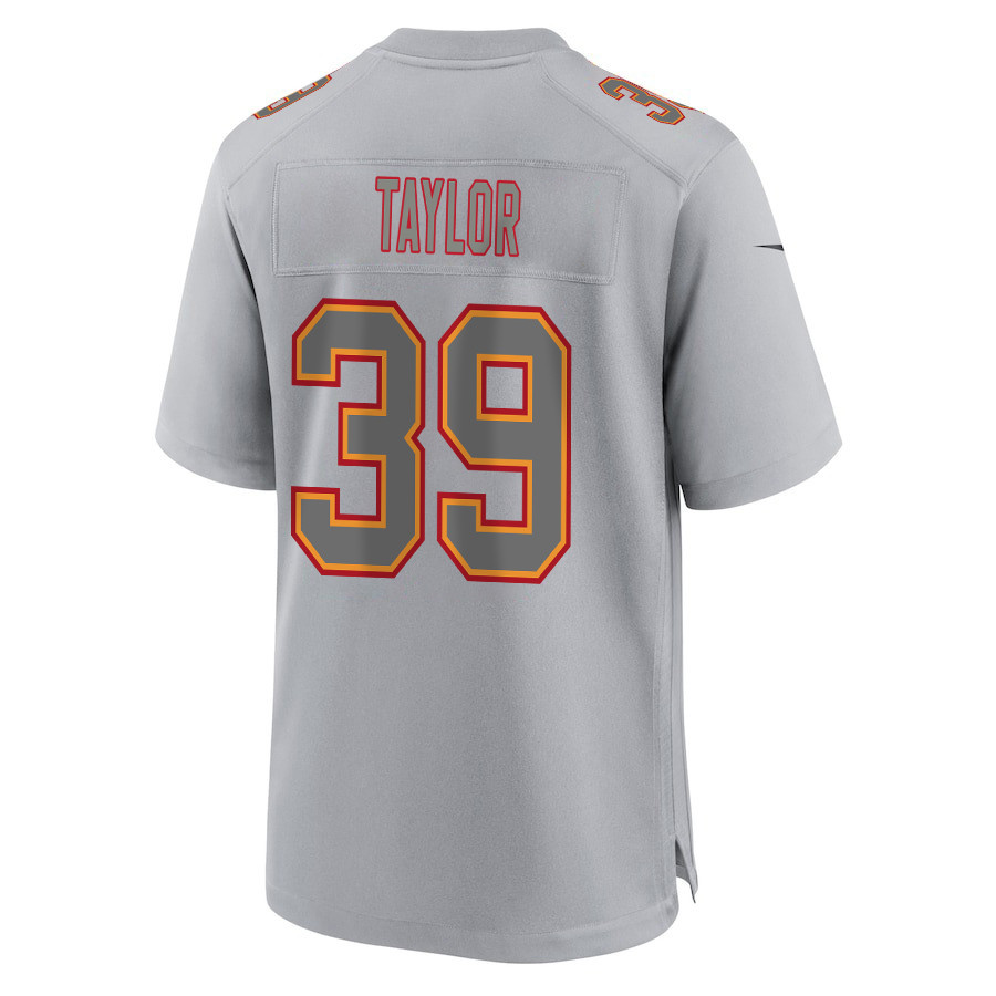 Keith Taylor #39 Kansas City Chiefs Super Bowl LVIII Champions 4 Stars Patch Game Jersey - Men's | Gray - Image 3