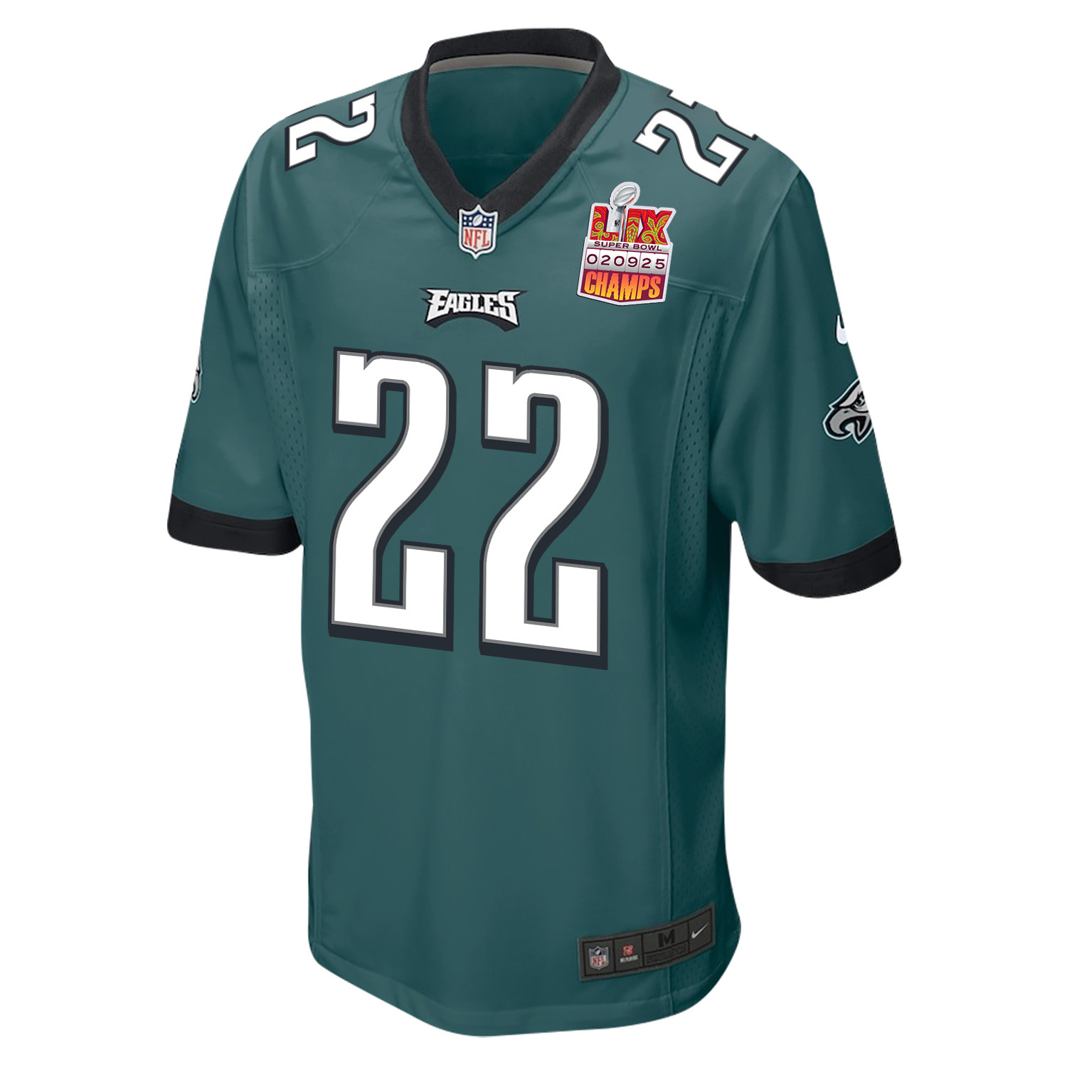 Kelee Ringo #22 Philadelphia Eagles Super Bowl LIX Champions Patch Game Jersey - Men's | Midnight Green - Image 3
