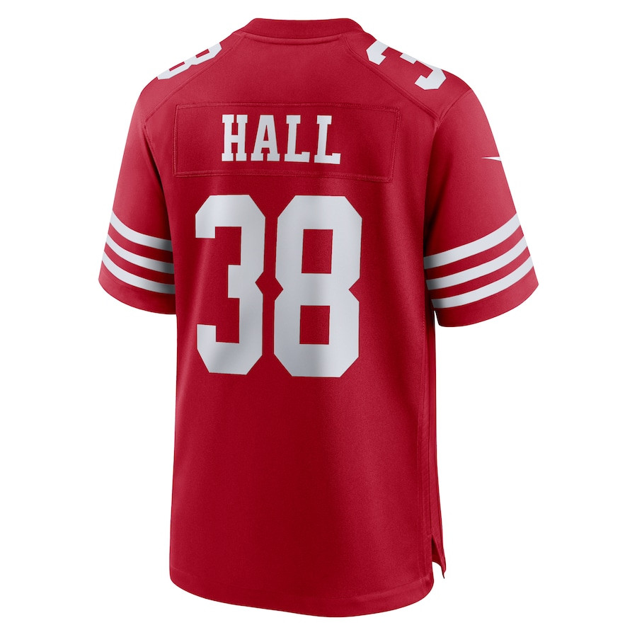 Kemon Hall #38 San Francisco 49ers Game Jersey - Men's | Scarlet - Image 3