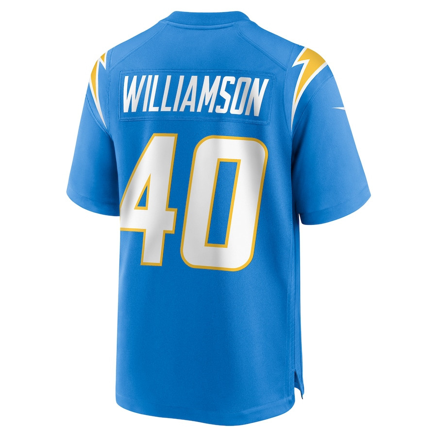Kendall Williamson #40 Los Angeles Chargers Game Jersey - Men's | Powder Blue - Image 3