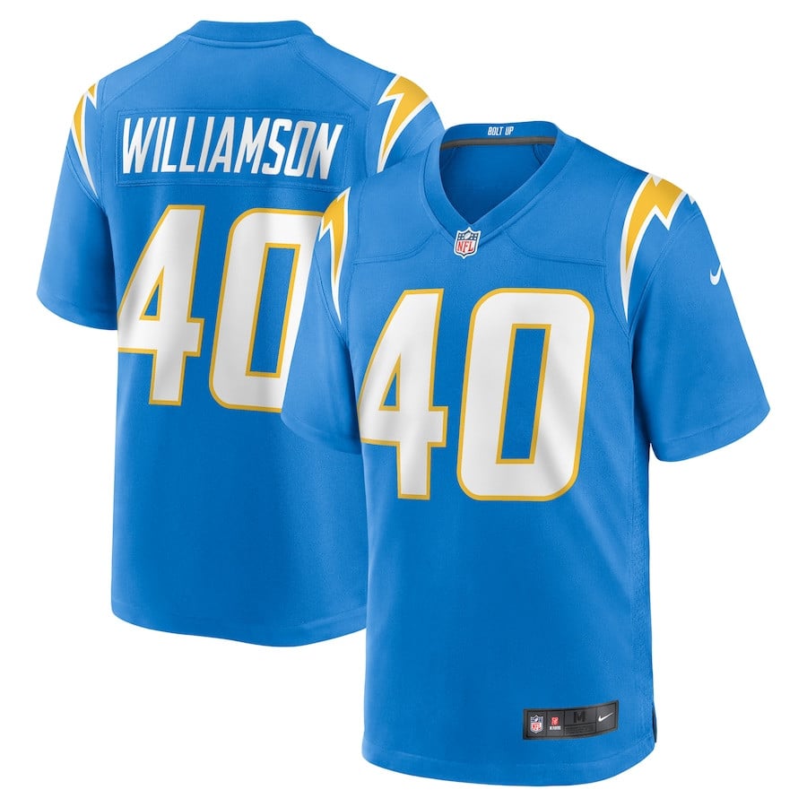 Kendall Williamson #40 Los Angeles Chargers Game Jersey - Men's | Powder Blue