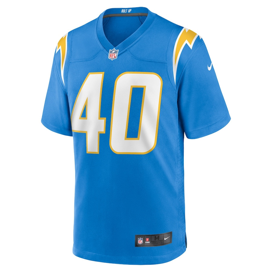 Alternative view of Kendall Williamson #40 Los Angeles Chargers Game Jersey - Men's | Powder Blue