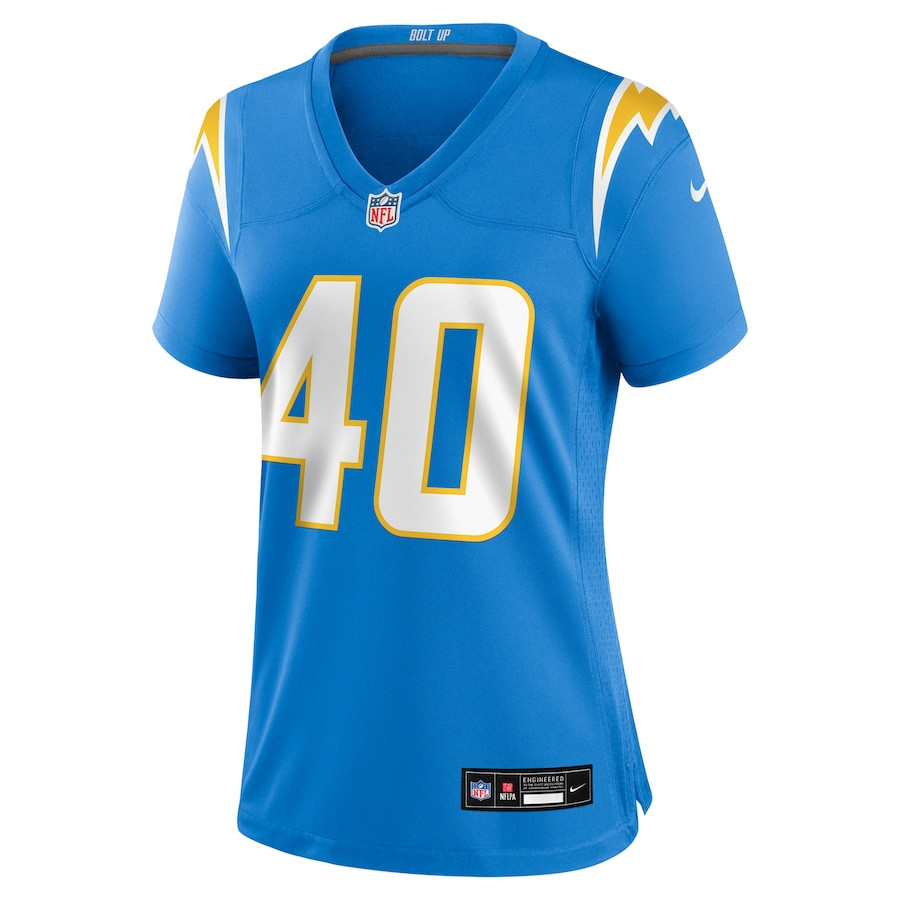 Alternative view of Kendall Williamson #40 Los Angeles Chargers Game Jersey - Women's | Powder Blue
