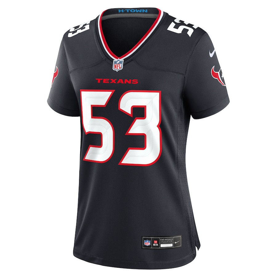 Alternative view of Kendrick Green #53 Houston Texans Game Jersey - Women's | Navy