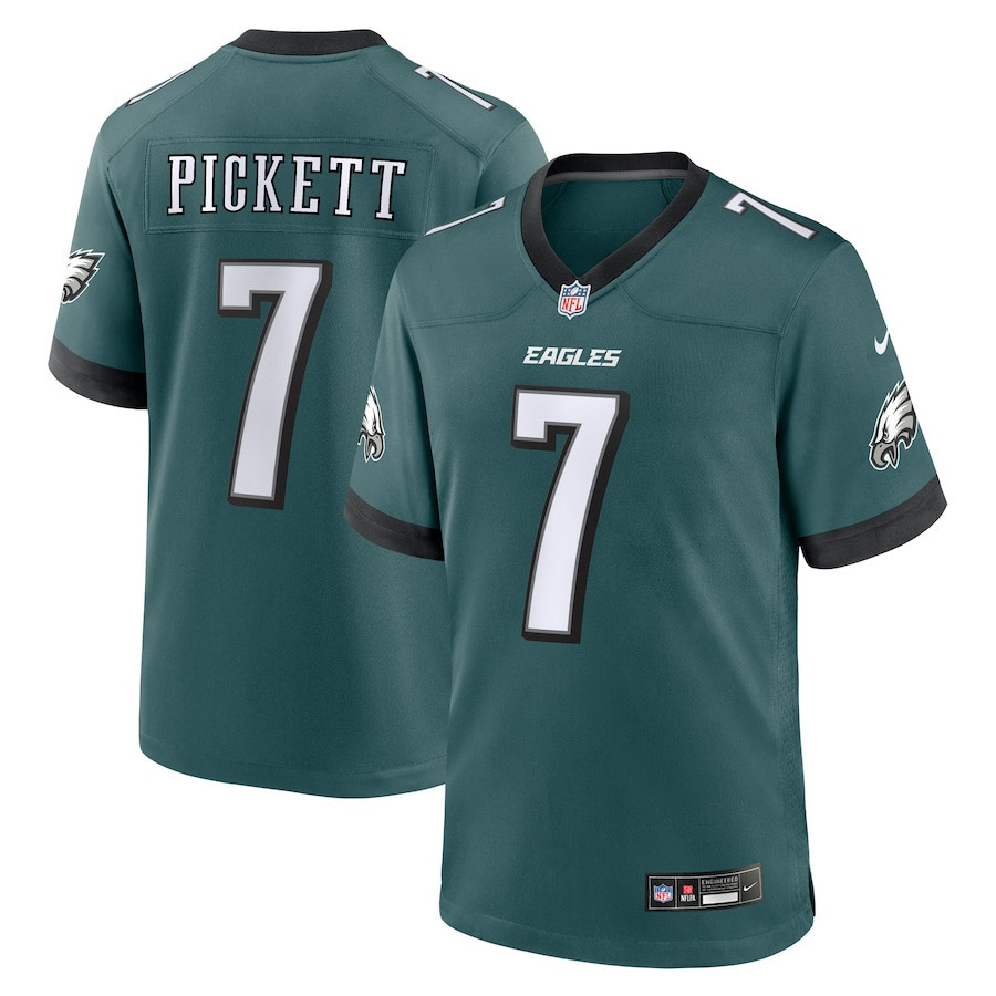 Kenny Pickett #7 Philadelphia Eagles Game Jersey - Men's | Midnight Green