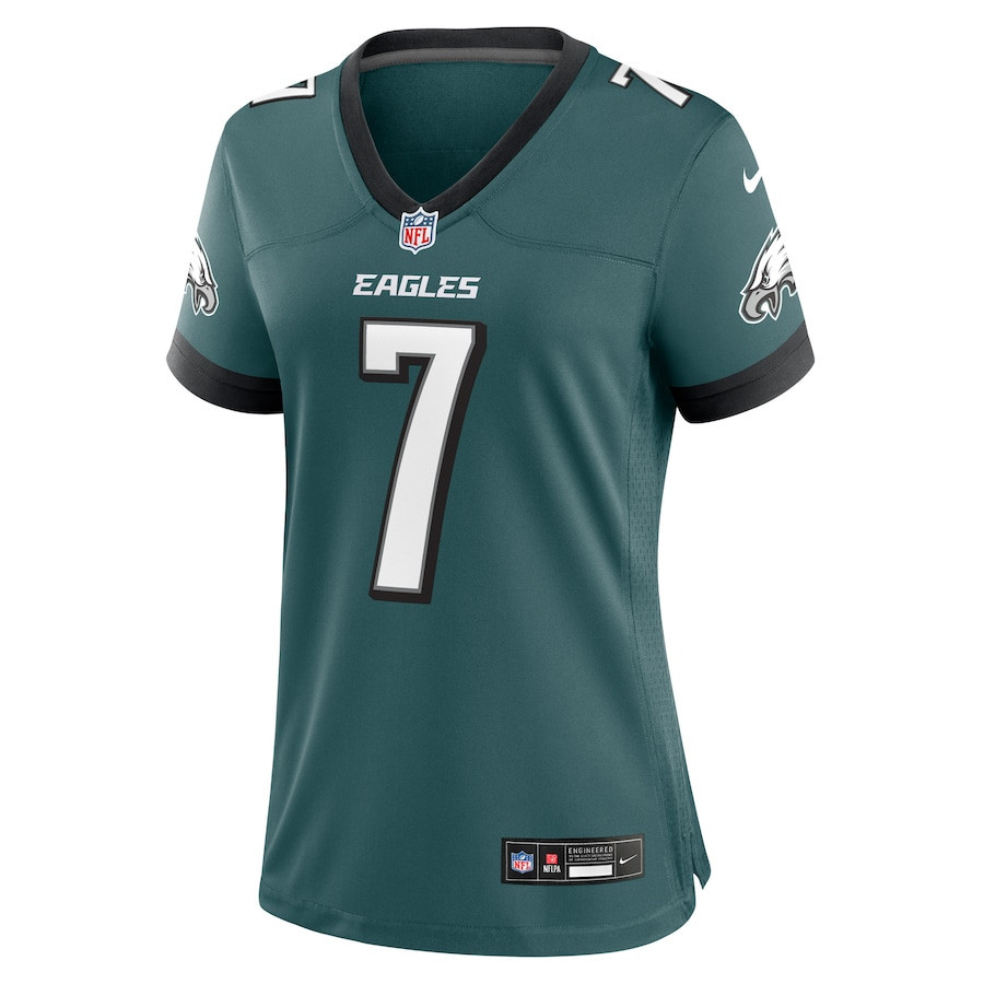 Alternative view of Kenny Pickett #7 Philadelphia Eagles Game Jersey - Women's | Midnight Green