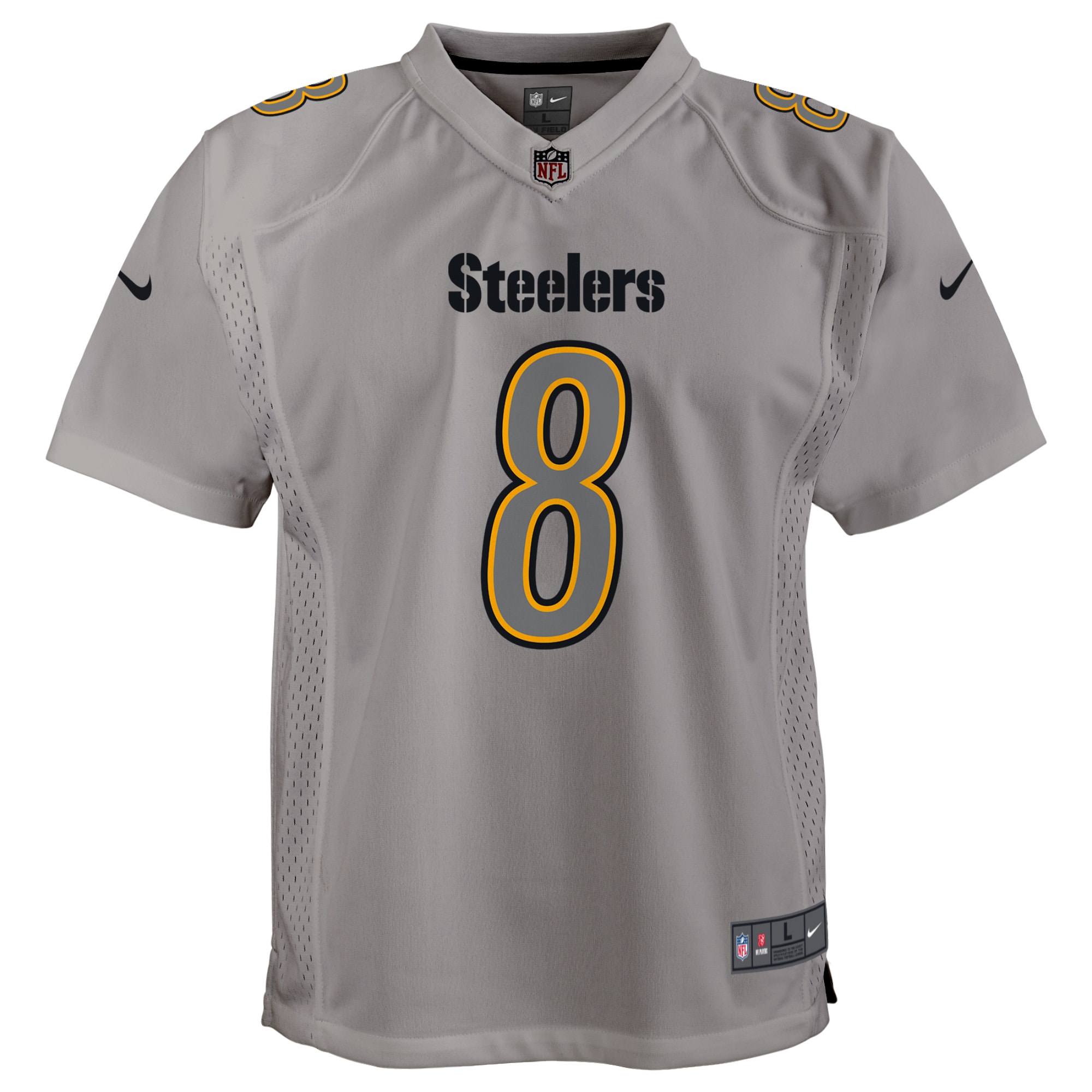 Alternative view of Kenny Pickett Pittsburgh Steelers Game Jersey - Youth