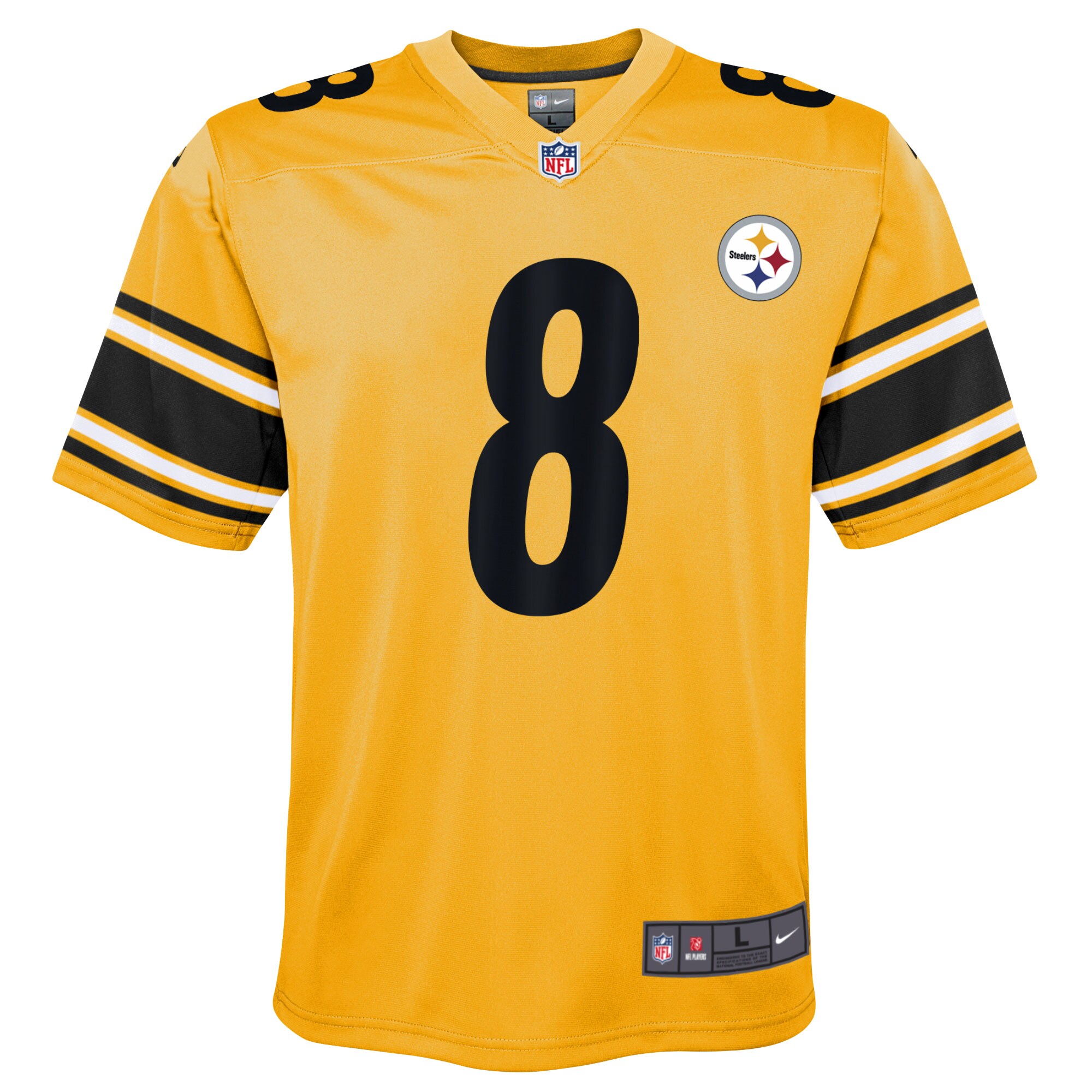 Alternative view of Kenny Pickett Pittsburgh Steelers Inverted Game Jersey - Youth