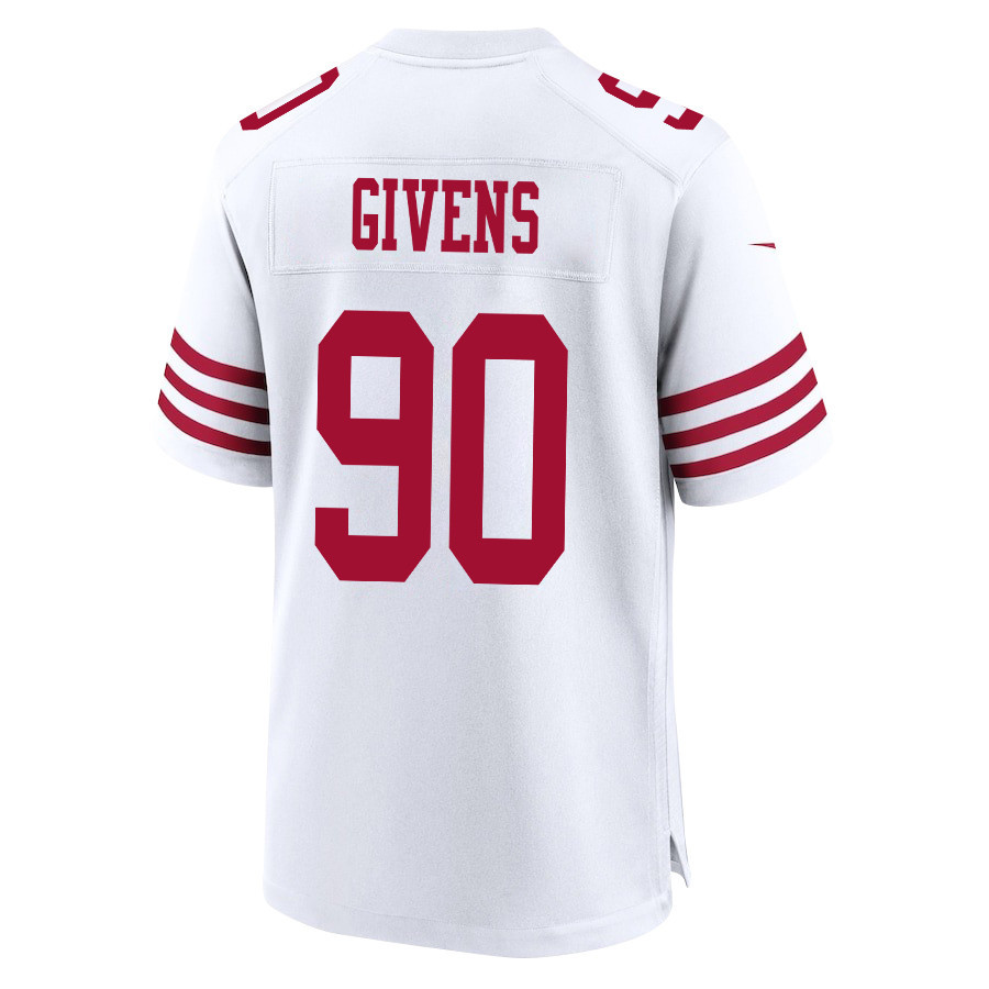 Kevin Givens #90 San Francisco 49ers Super Bowl LVIII Patch Game Jersey - Men's | White - Image 3