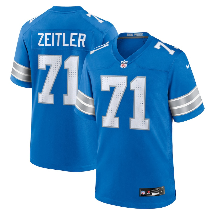 Kevin Zeitler #71 Detroit Lions Game Jersey - Men's | Blue