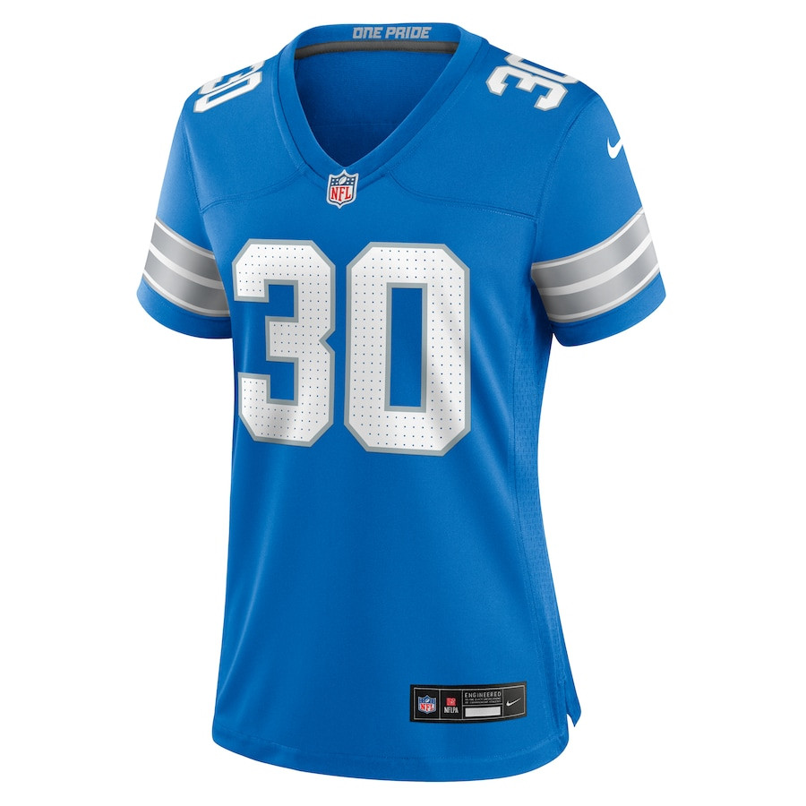 Alternative view of Khalil Dorsey #30 Detroit Lions Game Jersey - Women's | Blue