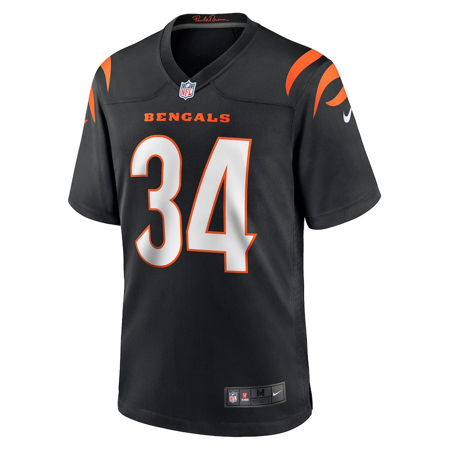 Khalil Herbert #34 Cincinnati Bengals Game Jersey - Men's | Black - Image 2