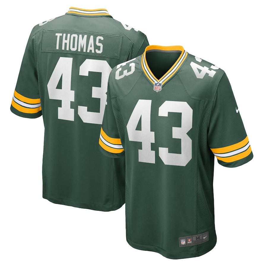 Kiondre Thomas #43 Green Bay Packers Game Jersey - Men's | Green