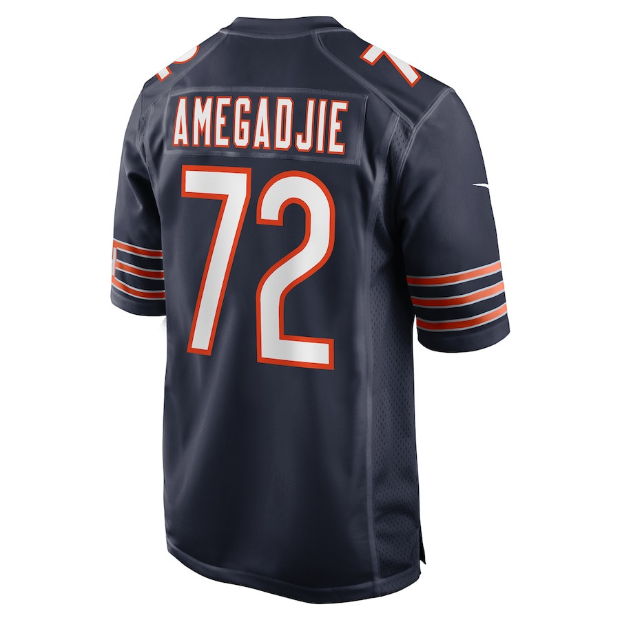 Kiran Amegadjie #72 Chicago Bears Game Jersey - Men's | Navy - Image 3