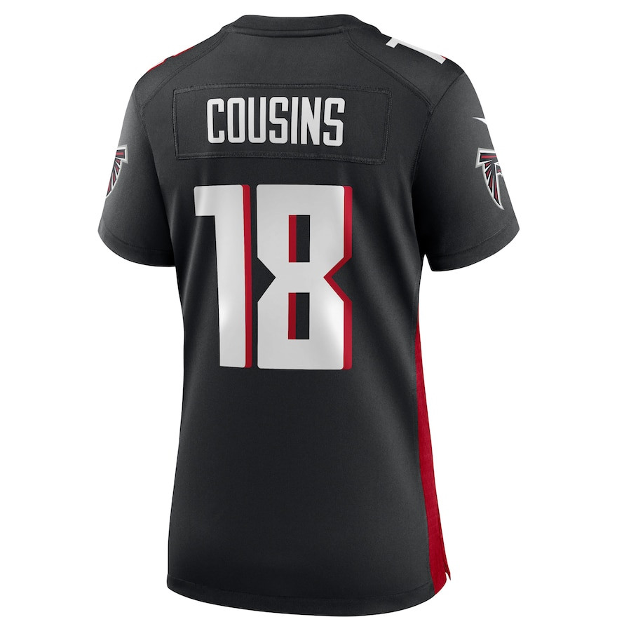 Kirk Cousins #18 Atlanta Falcons Game Jersey - Women's | Black - Image 3
