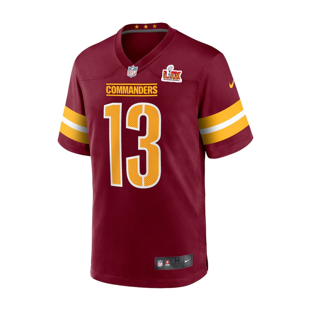 Alternative view of K.J. Osborn #13 Washington Commanders Super Bowl LIX Game Jersey - Men's | Burgundy