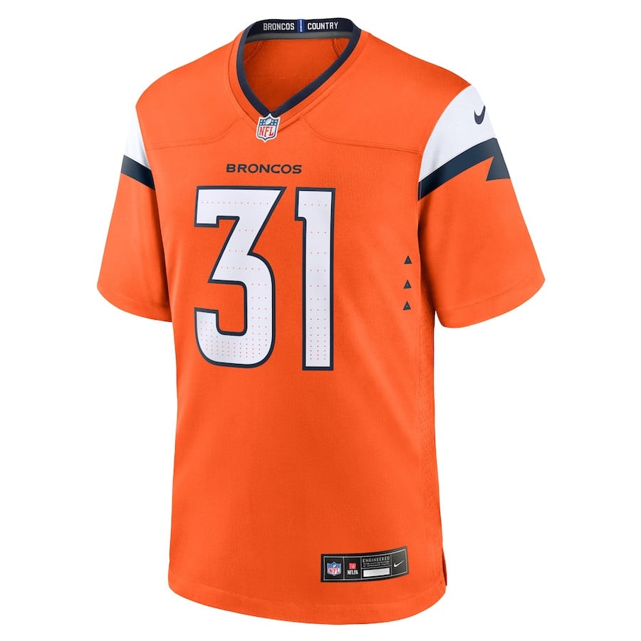 Alternative view of Kris Abrams-Draine #31 Denver Broncos Game Jersey - Men's | Orange