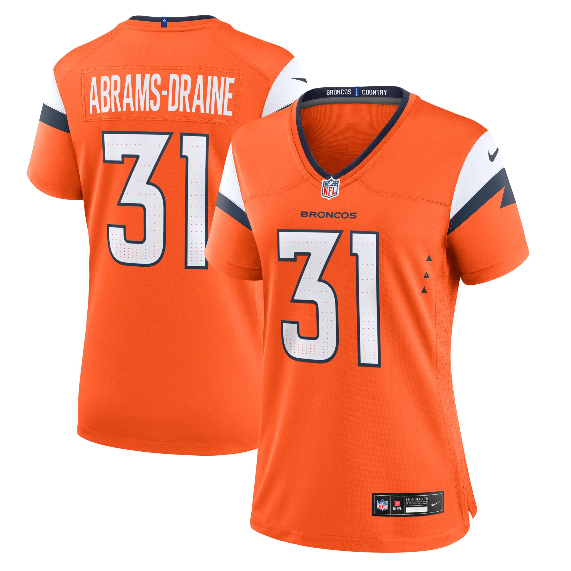 Kris Abrams-Draine Denver Broncos Game Jersey - Women's | Draine Orange Team Game Jersey
