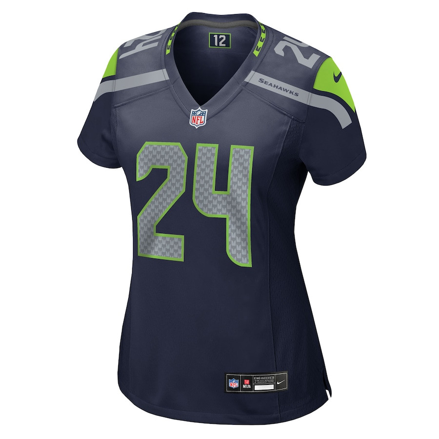 Alternative view of K'Von Wallace #24 Seattle Seahawks Game Jersey - Women's | College Navy
