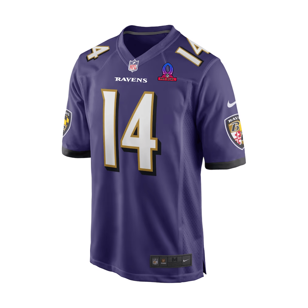 Alternative view of Kyle Hamilton #14 Baltimore Ravens Game Jersey - Men's | Purple