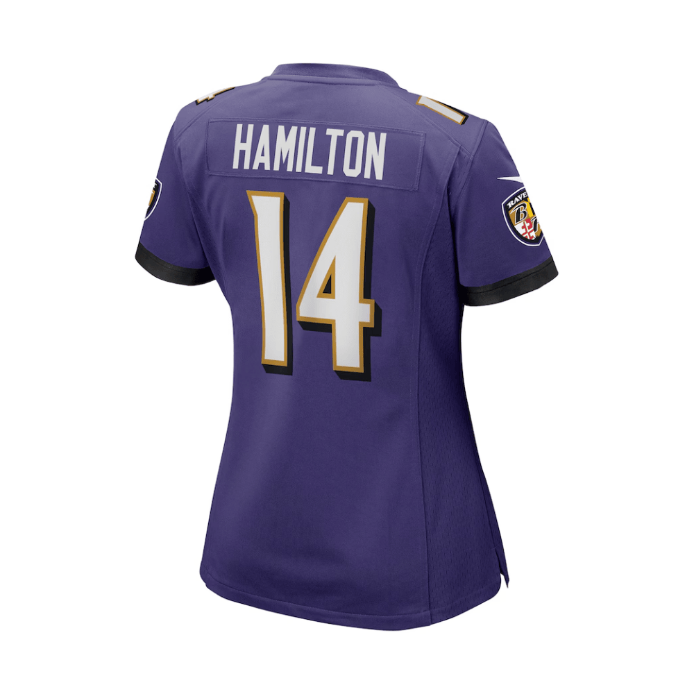 Kyle Hamilton #14 Baltimore Ravens Game Jersey - Women's | Purple - Image 2