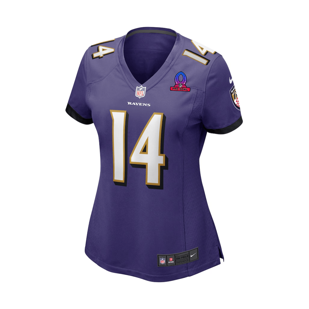 Kyle Hamilton #14 Baltimore Ravens Game Jersey - Women's | Purple - Image 3