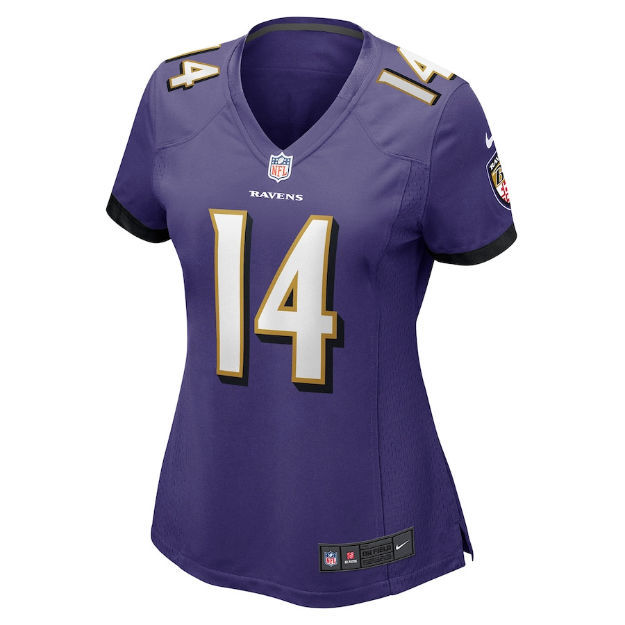 Kyle Hamilton #14 Baltimore Ravens Game Jersey - Women's | Purple - Image 2