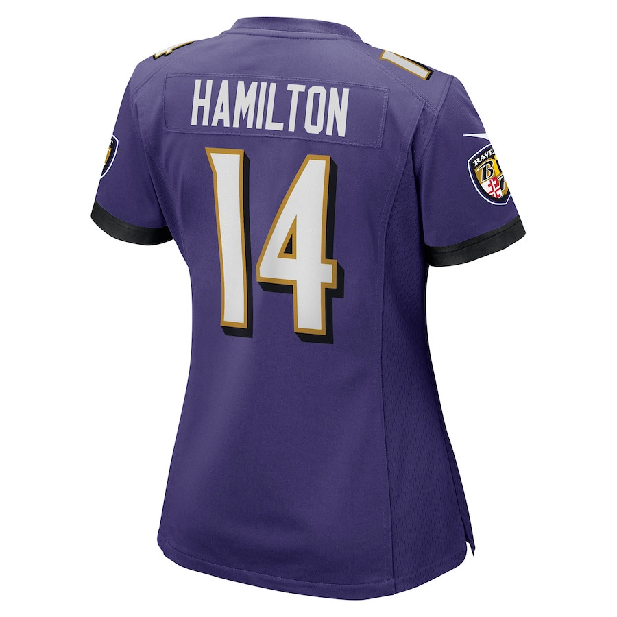 Kyle Hamilton #14 Baltimore Ravens Game Jersey - Women's | Purple - Image 3