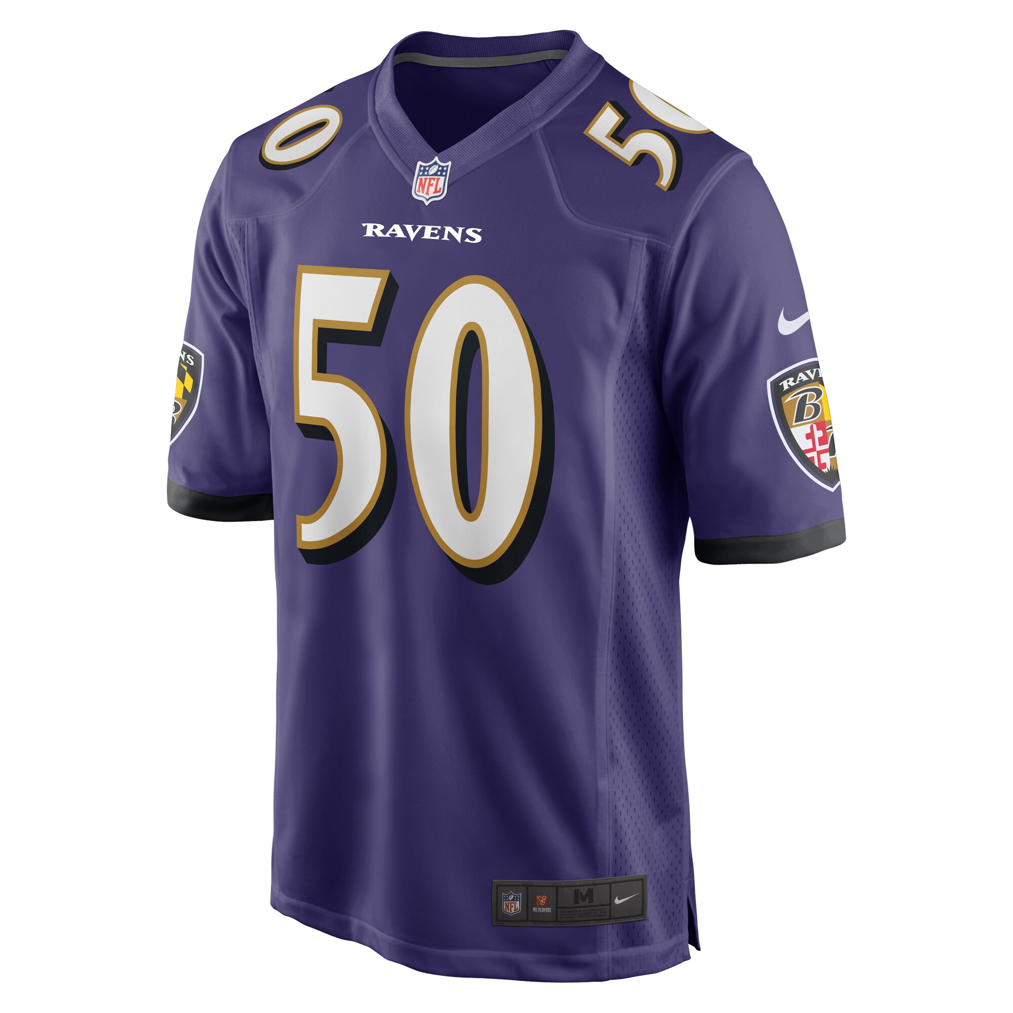 Alternative view of Kyle Van Noy Baltimore Ravens Game Jersey - Men's