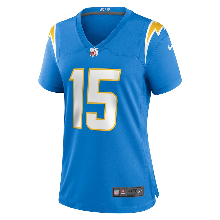 Alternative view of Ladd McConkey #15 Los Angeles Chargers Game Jersey - Women's | Powder Blue