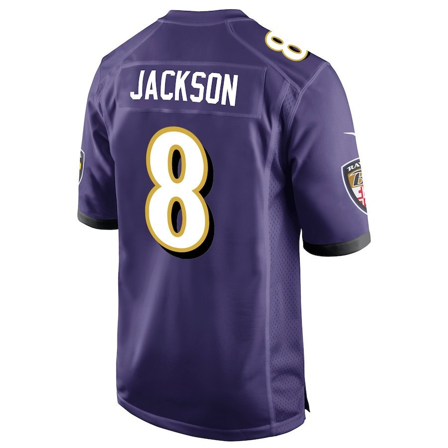 Lamar Jackson #8 Baltimore Ravens Game Jersey - Men's | Purple - Image 3