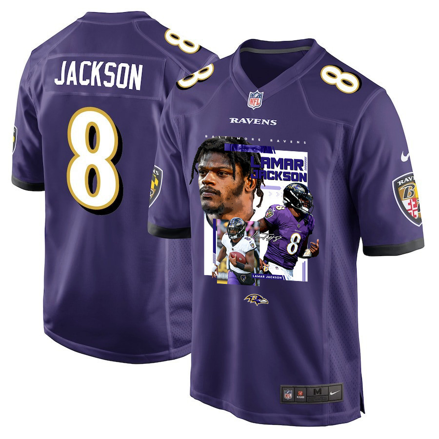 Lamar Jackson #8 Baltimore Ravens Game Jersey - Men's | Purple