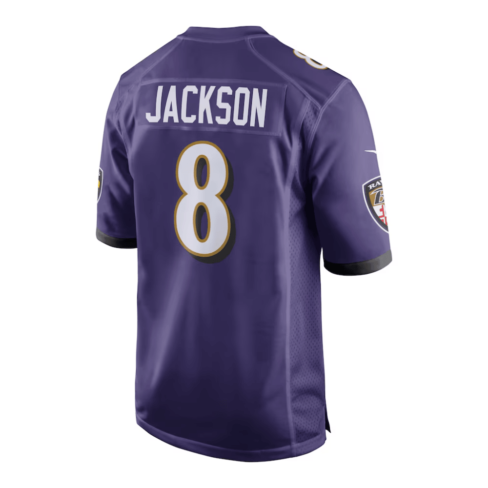 Lamar Jackson #8 Baltimore Ravens Game Jersey - Men's | Purple - Image 3