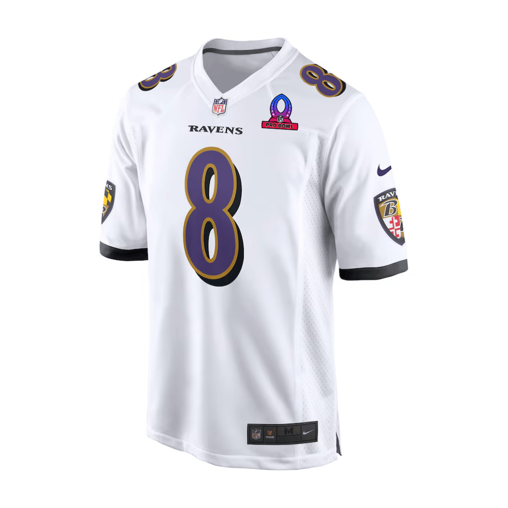 Alternative view of Lamar Jackson #8 Baltimore Ravens Game Jersey - Men's | White