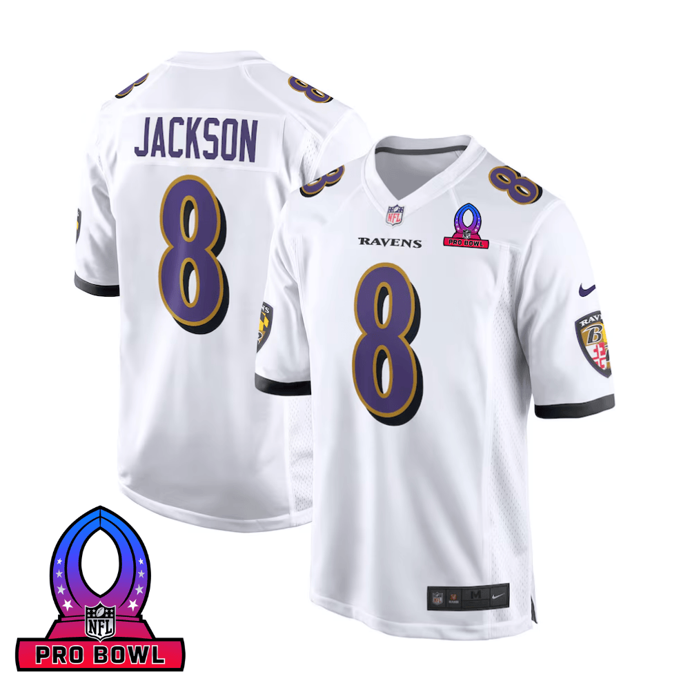 Lamar Jackson #8 Baltimore Ravens Game Jersey - Men's | White