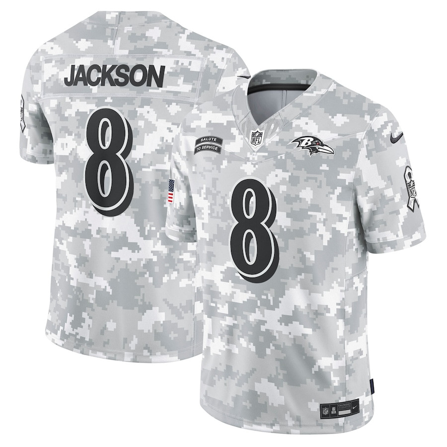 Lamar Jackson #8 Baltimore Ravens Salute To Service Limited Jersey - Men's | Arctic Camo